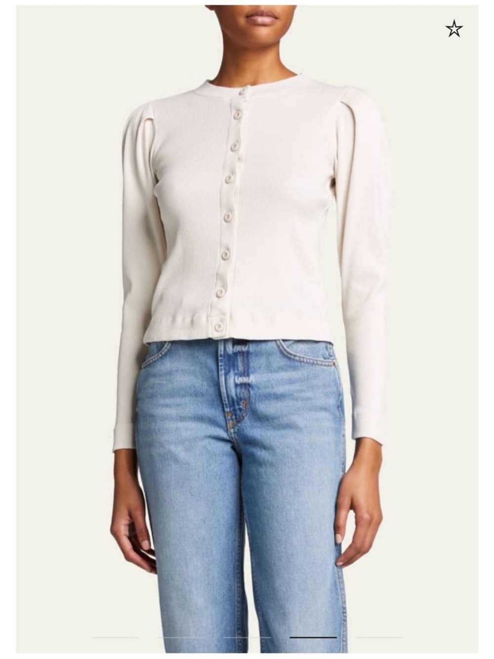 AMO off white Ribbed Cardigan - Picture 2 of 9